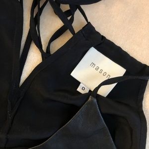 Mason Tops - Mason Black Crop Leather Tank Mason Tops - Mason Black Crop Leather Tank
